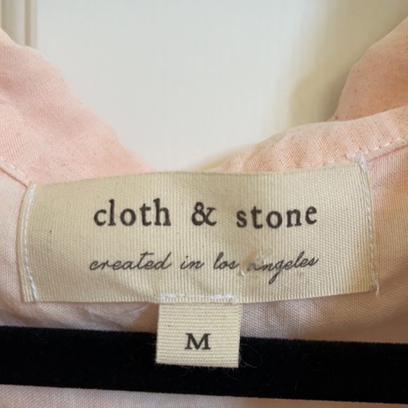 NWT cloth & stone tie front button up crop medium - Picture 2 of 5